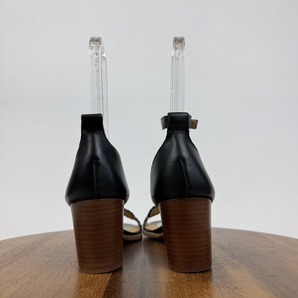 New Womens Jack Rogers Lauren Black Ankle Strap Block Heeled Sandals Size 10 M - Picture 6 of 8